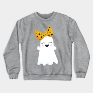 Halloween, Ghost, Ribbon, Bow, Boo, Trick Or Treat Crewneck Sweatshirt